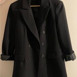 Chic Black Double-Breasted Women's Blazer